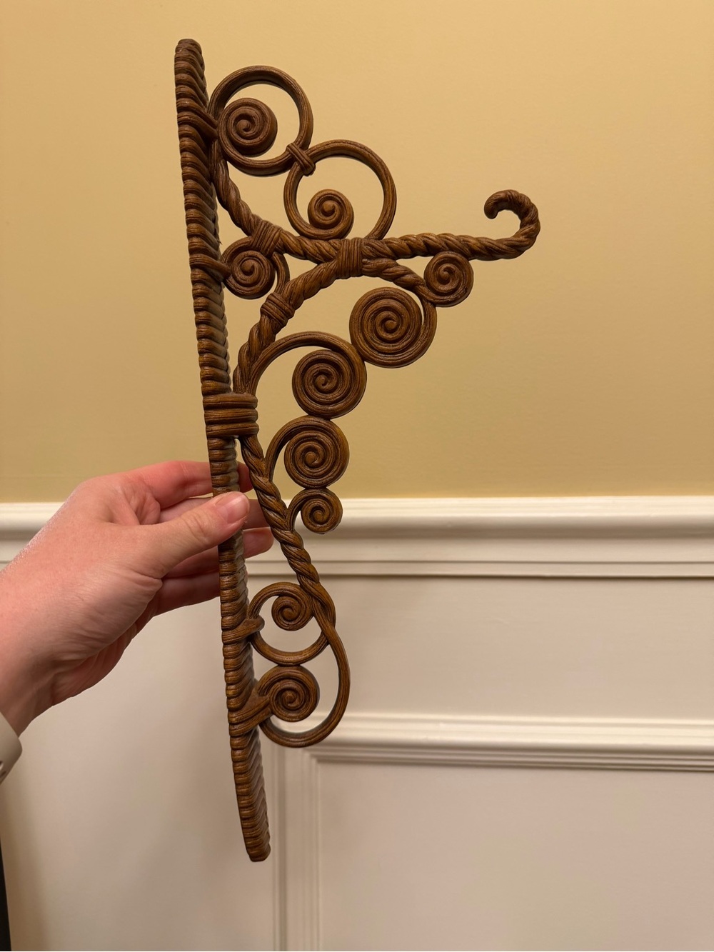 Vintage faux rattan wall hanger